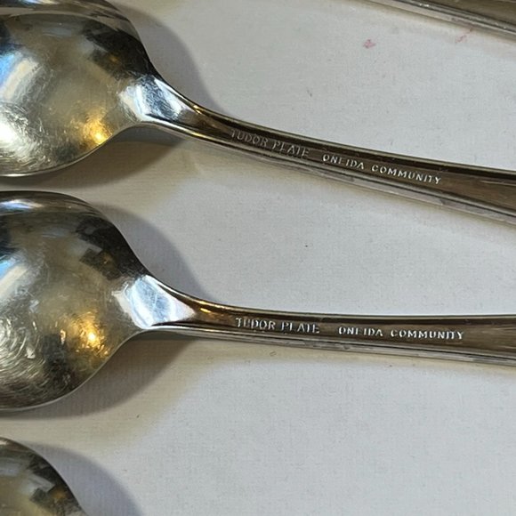 Set of 5 Oneida Queen Bess II Teaspoon Spoon 6" silverplate flatware - Picture 5 of 5
